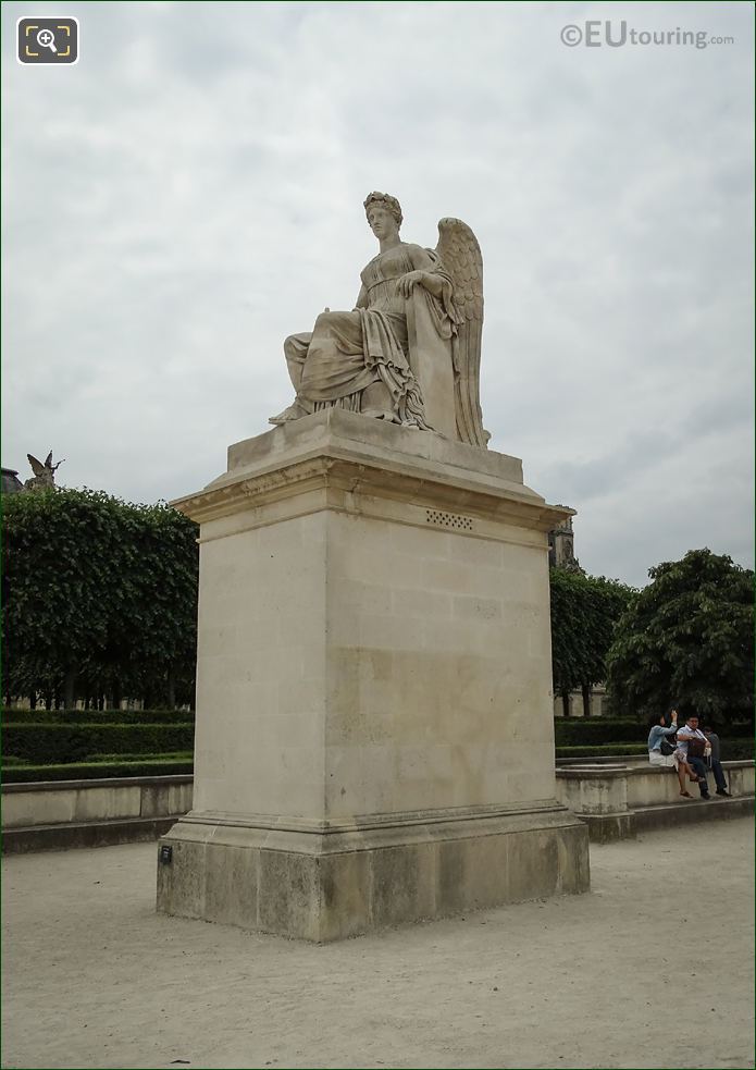 The History statue on stone pedestal