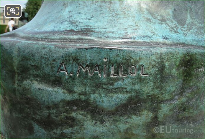 A Maillol inscription on Pomone Drapee statue