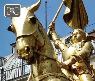 The gilded Joan of Arc statue in Paris