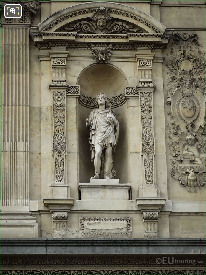 God of Music Apollo statue on Pavillon de Tremoille