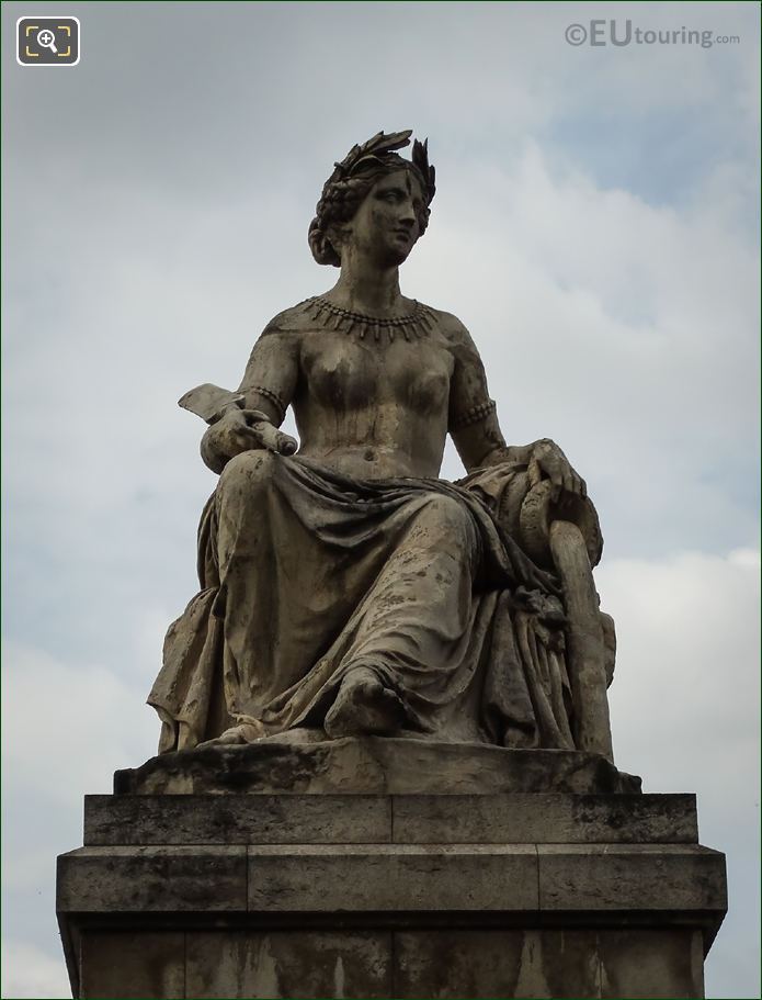 L Petitot statue La Seine on Pont du Carrousel