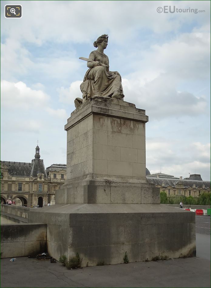 La Seine statue and base on Pont du Carrousel
