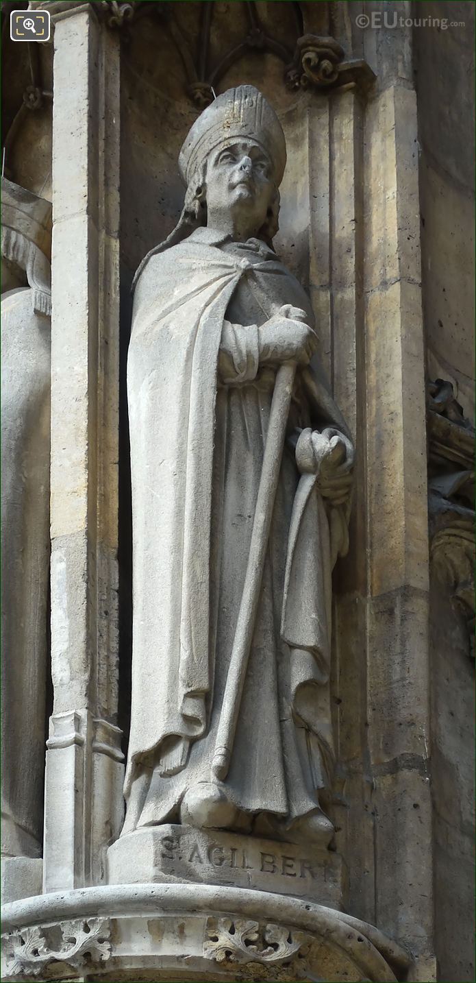 Saint Agilbert statue by French artist Louis Desprez