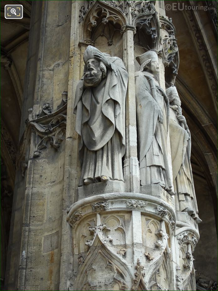 Pillar with Saint Denis statue, Eglise Saint-Germain l'Auxerrois, Paris