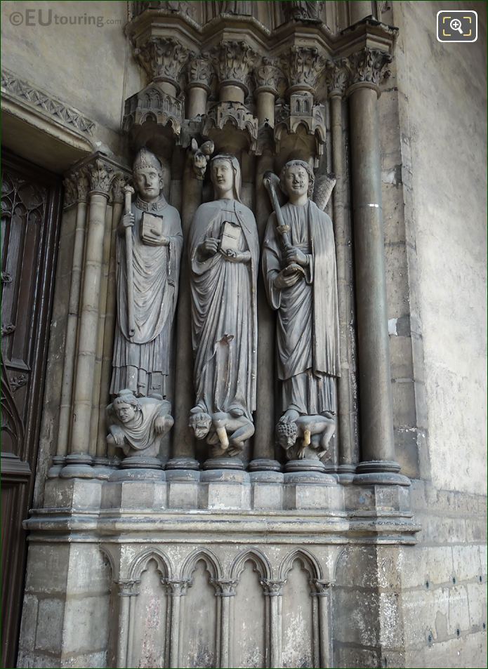 Saint Germanus of Auxerre, Saint Genevieve and angel statues