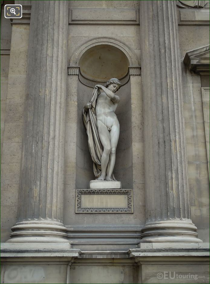 Narcisse statue on Musee du Louvre Aile Nord