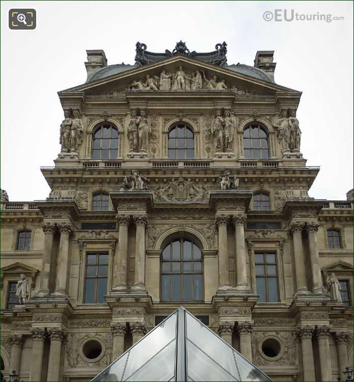 Musee du Louvre Pavillon Denon facade Caryatid