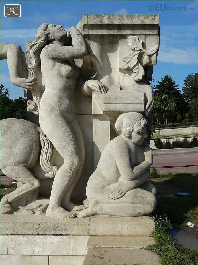 Two females NE corner La Joie de Vivre statue