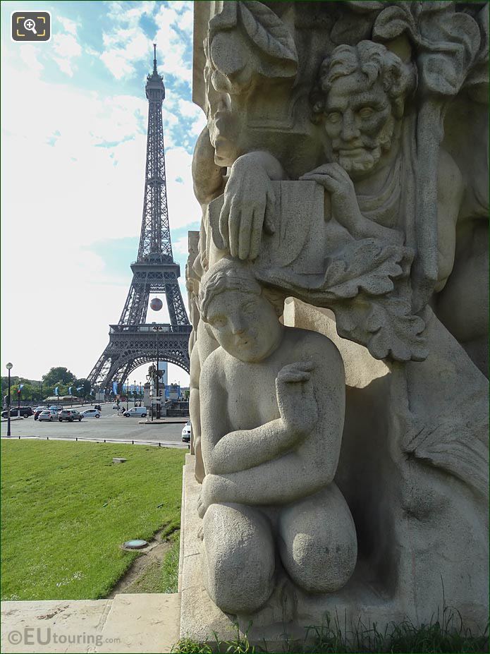 La Joie de Vivre statue and Eiffel Tower