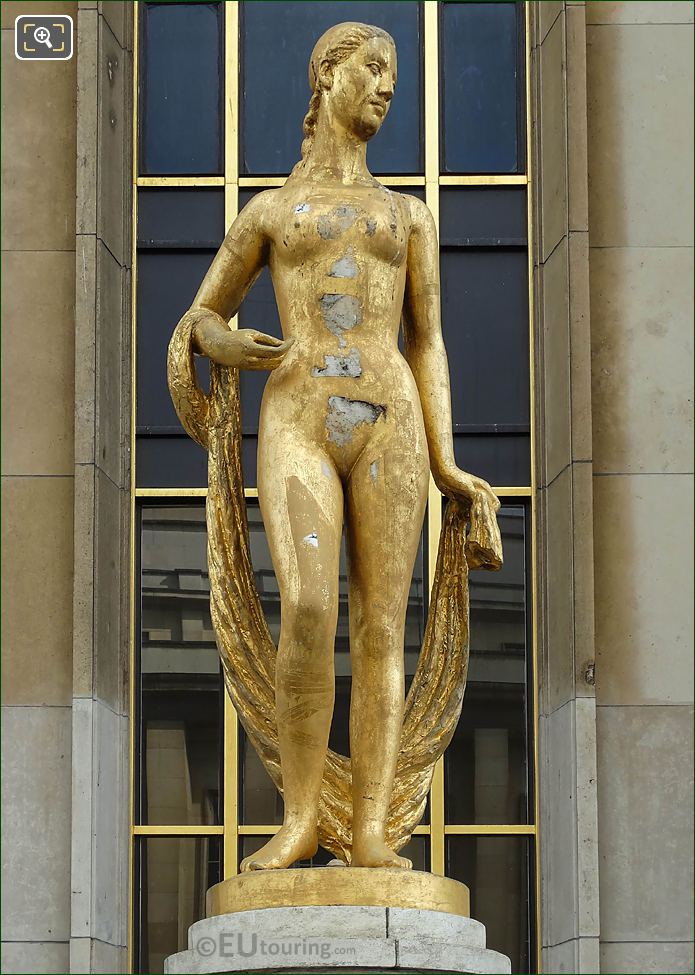 Golden Flore statue by artist Marcel Gimond