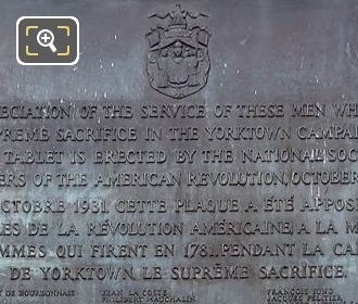 Plaque on 1871 Yorktown Campaign Monument