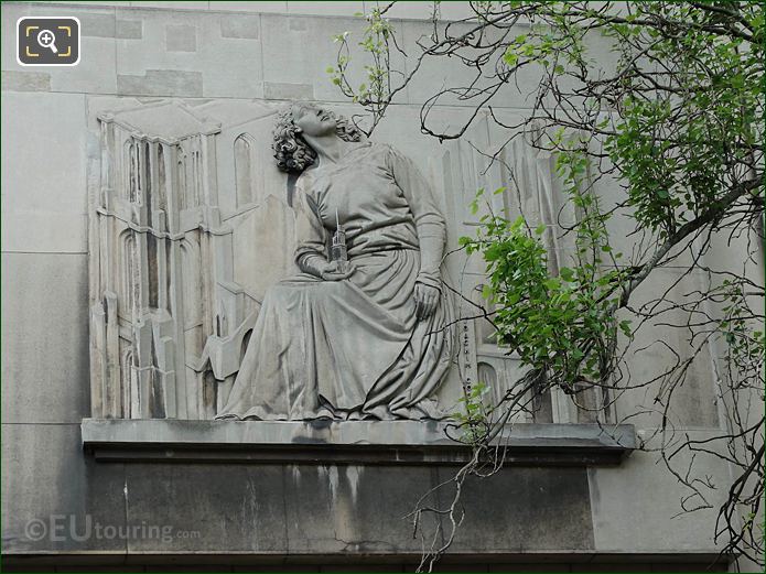 Bas relief sculpture on Palais de Chaillot NW wing, Paris