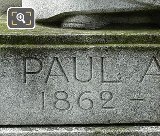 Base inscription on monument Paul Adam 1862 - 1920