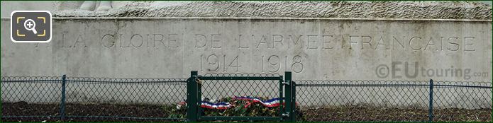 Inscription on Monument a la Gloire des Armees Francaises