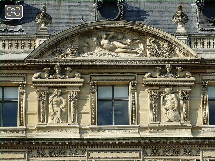 Aile de Flore pediment sculpture Enlevement d'Europeon
