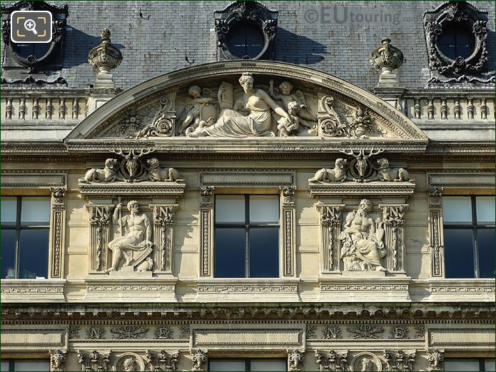 L'Histoire sculpture Aile de Flore at Musee du Louvre