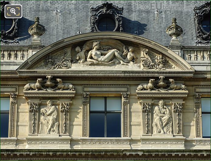 Fifth pediment window Aile de Flore Musee du Louvre