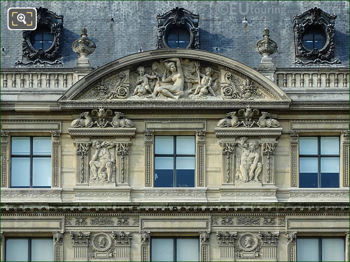 Aile de Flore sixth pediment sculpture Musee du Louvre