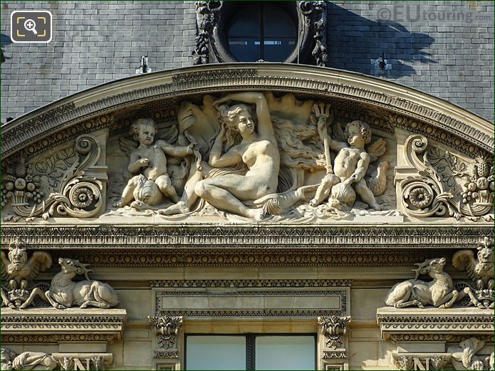Sixth pediment sculpture Aile de Flore at Musee du Louvre