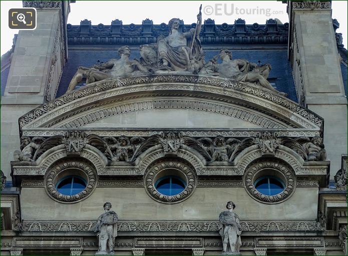 Pediment sculpture west side Pavillon de Flore Musee du Louvre