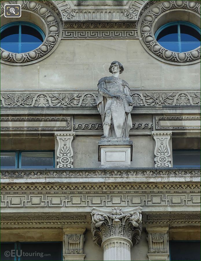 Sentinelle statue Pavillon de Flore west facade