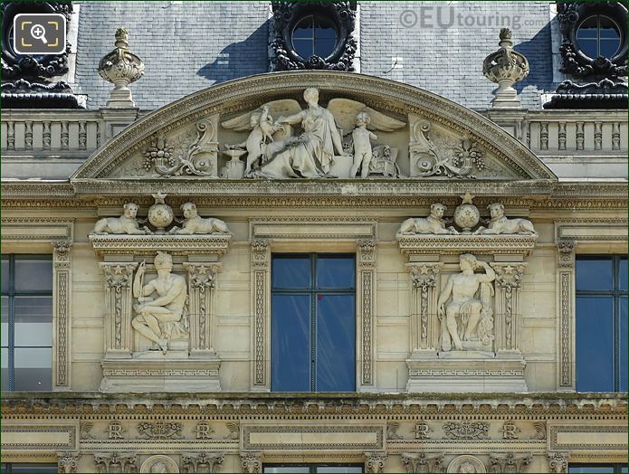 Pediment sculpture, Aile de Marsan, Musee du Louvre, Paris