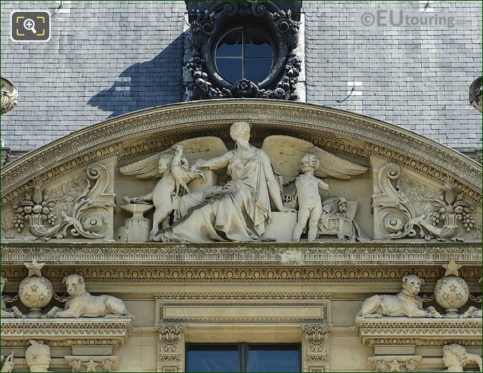 7th pediment sculpture South facade, Aile de Marsan, The Louvre