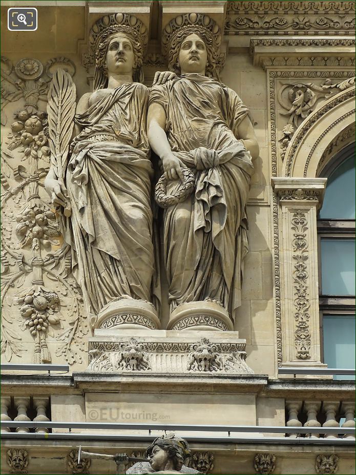 3rd from left Caryatids sculptures on Pavillon Richelieu, Musee du Louvre