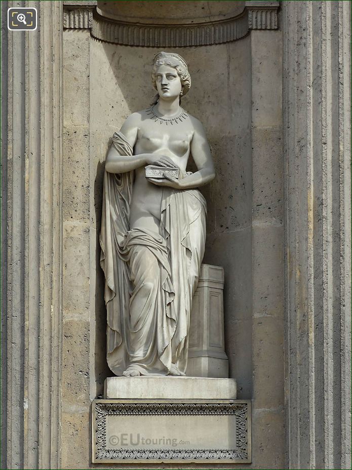 Pandora holding a box statue, Aile Est, Musee du Louvre
