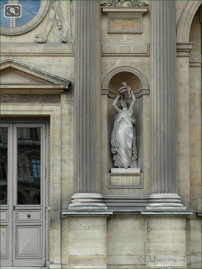 Aile Sud North facade with Gloire statue in Paris