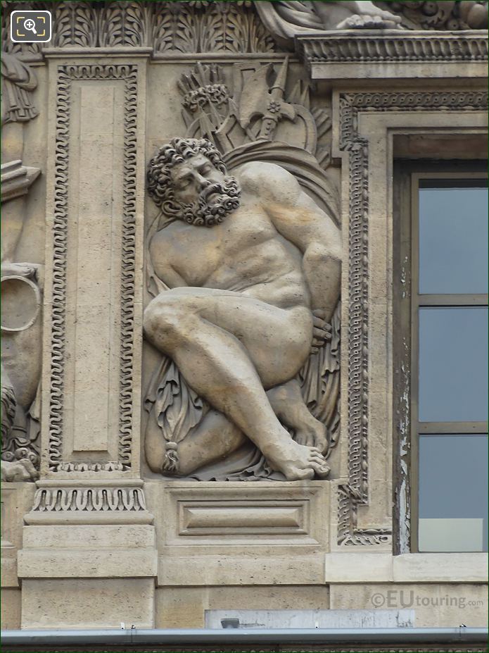 Prisonnier sculpture, Aile Lescot, The Louvre, Paris