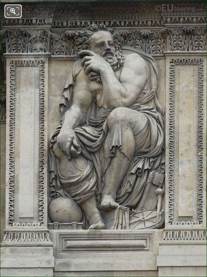 Archimedes sculpture, Aile Lescot, The Louvre, Paris