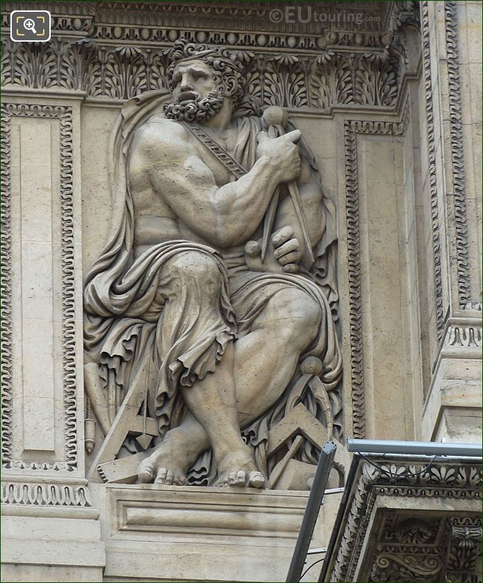 Euclide sculpture, Aile Lescot, The Louvre, Paris