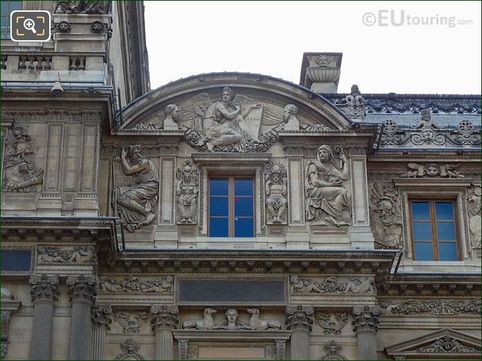 East facade Aile Lemercier with La Loi, Thucydide et d’Herodote, Louvre