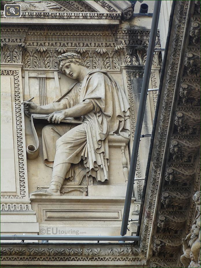 Virgile bas relief sculpture, Aile Lemercier, The Louvre