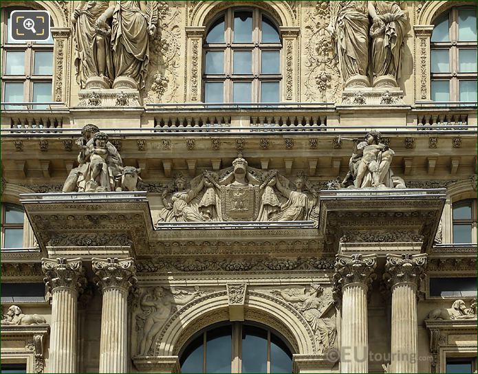 La Force et la Paix on Pavillon Richelieu Musee du Louvre