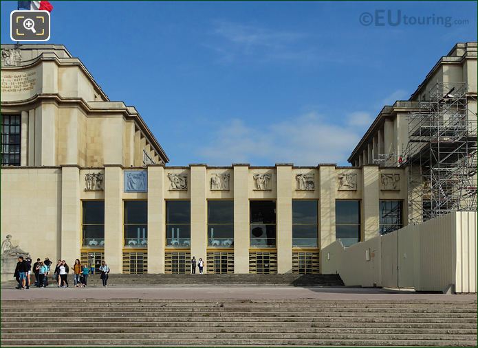 Palais de Chaillot lower facade with relief sculptures