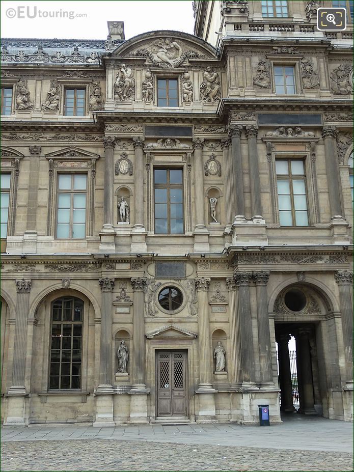 Right side East facade of historical Aile Lescot, The Louvre