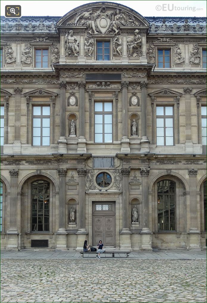 East facade of Aile Lemercier with Minerva sculpture