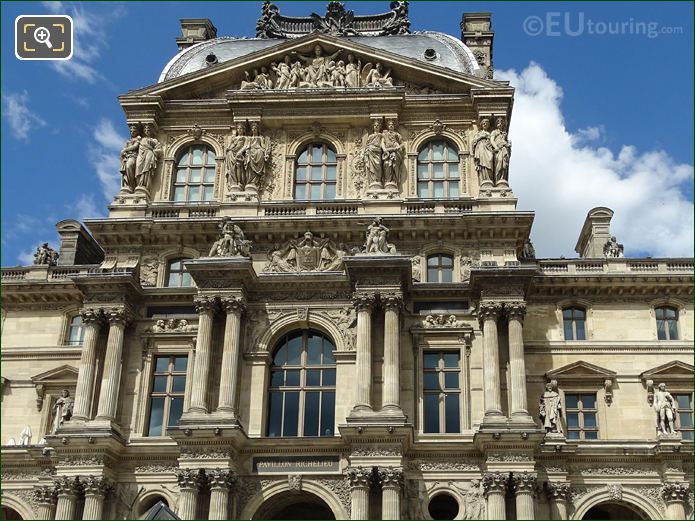 Pavillon Richelieu facade with Caryatid sculptures