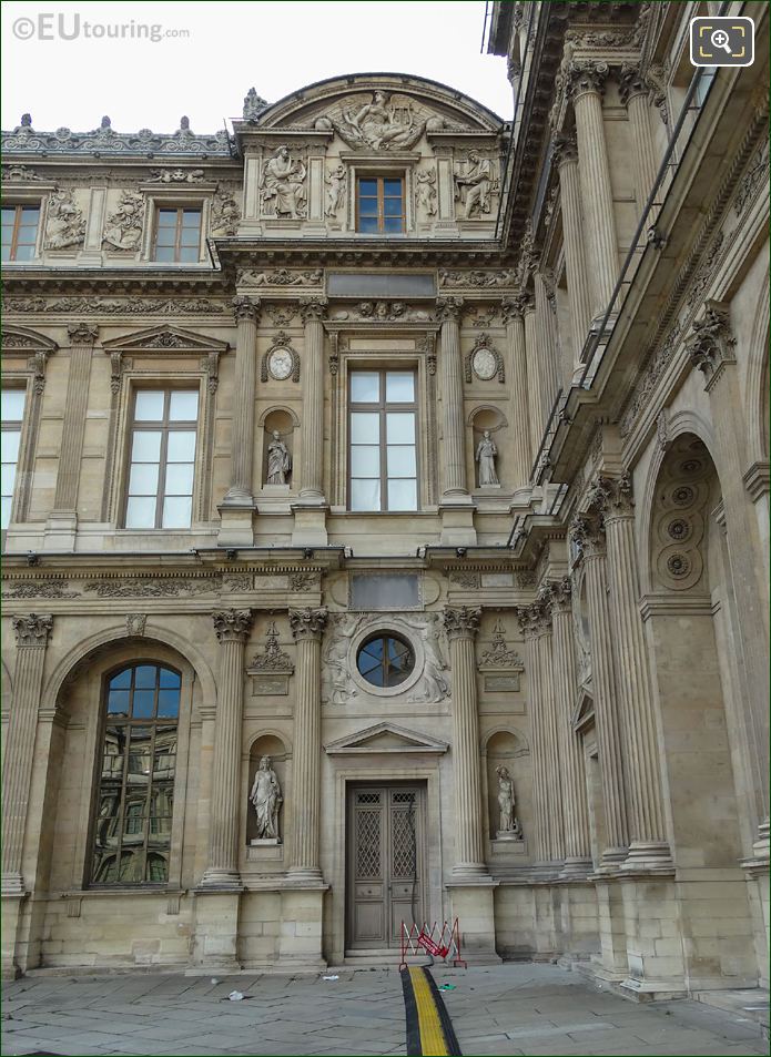 East facade of Aile Lemercier, The Louvre with Amour sculpture