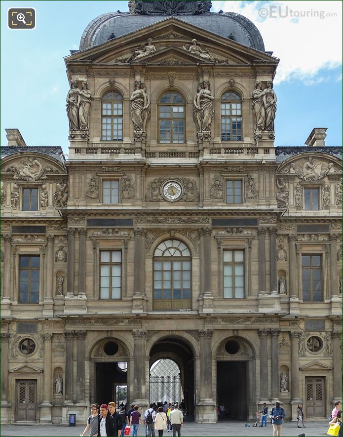 East facade of Pavillon de l'Horloge at The Louvre, Paris