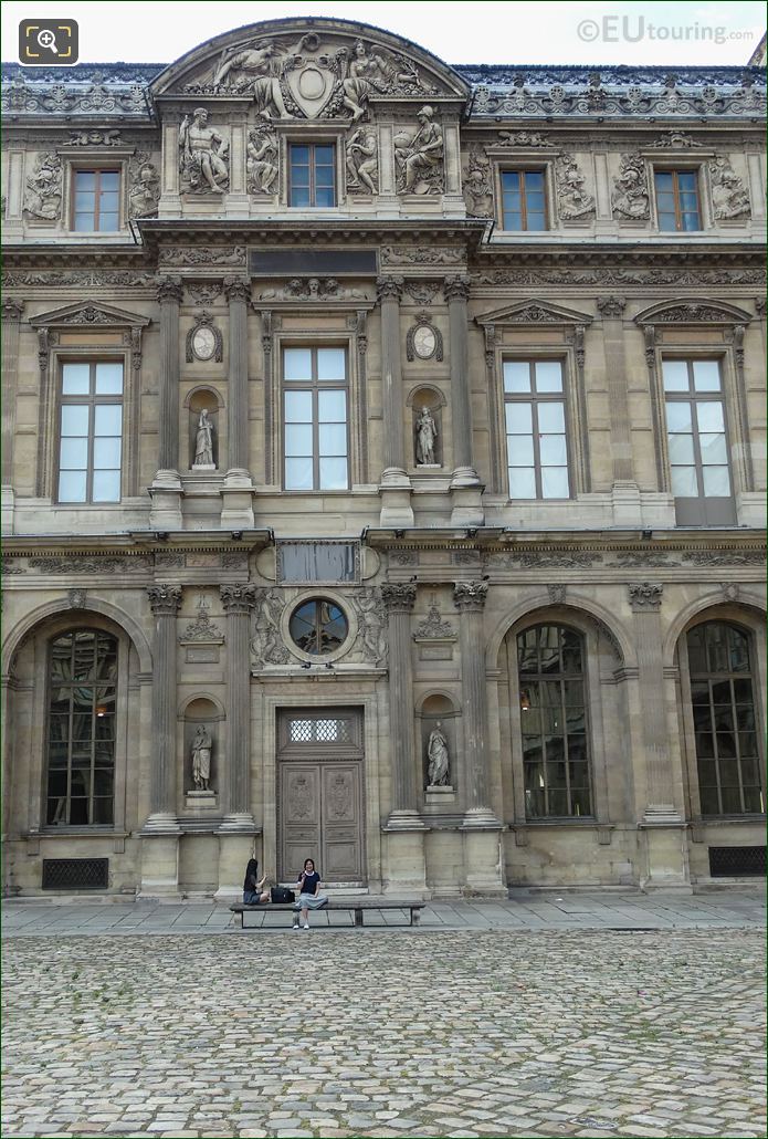 East facade of Aile Lemercier with Hercules sculpture