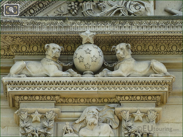 2nd window left side Groupe d Animaux sculpture, Aile de Marsan, The Louvre