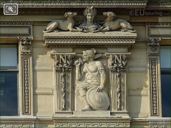 3rd window right side Europe sculpture, Aile de Flore, The Louvre