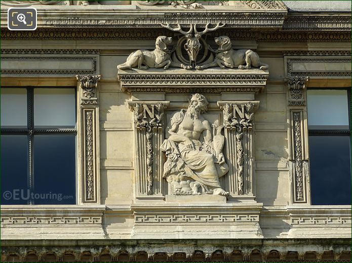 4th window right side sculpture, Aile de Flore, The Louvre
