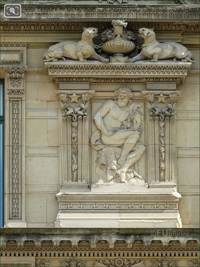 4th window right side bas relief sculpture, Aile de Marsan, The Louvre
