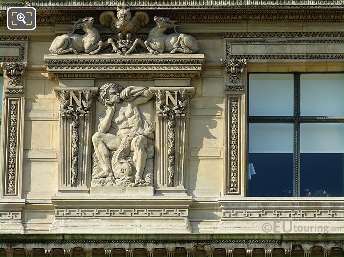 6th window left side bas relief sculpture, Aile de Flore, The Louvre
