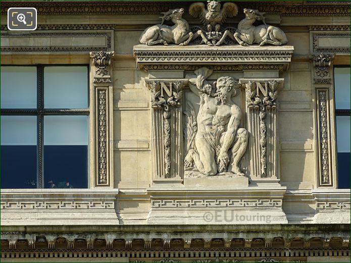 6th window right side bas relief sculpture, Aile de Flore, The Louvre