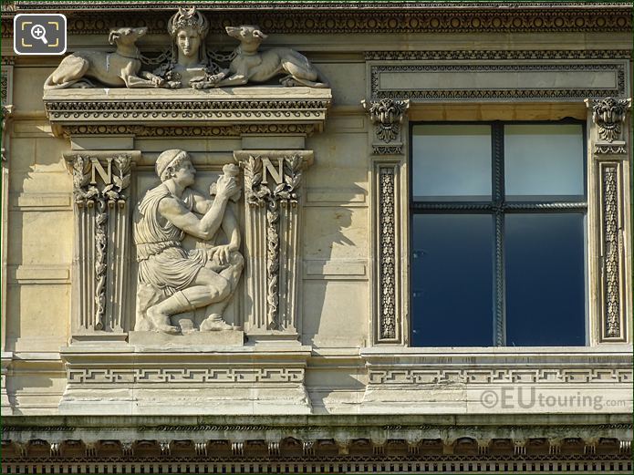 8th window left side La Vigilance sculpture, Aile de Flore, The Louvre